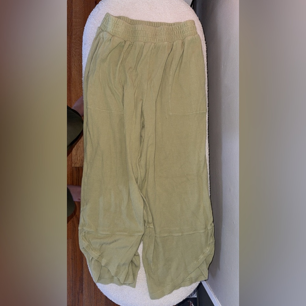 Free People Olive Wide Leg Pants